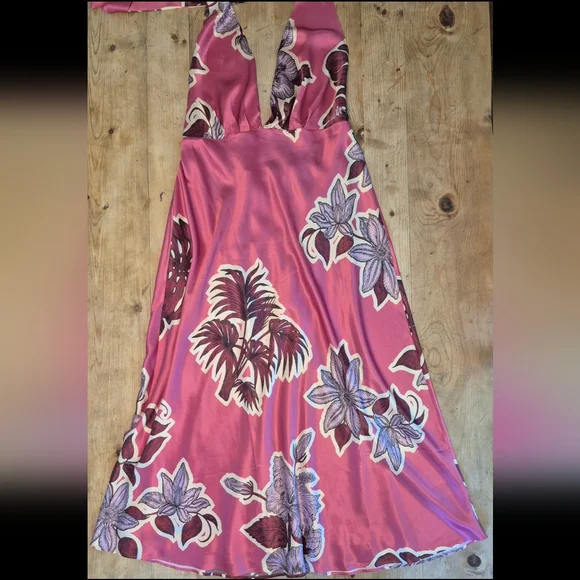 New Banana Republic Silk Midi Halter Dress - Picture 5 of 8